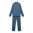 thumbnail image 6 of Fanshiluo Women's 2 Piece Pajama Set, Notch Collar Long Sleeve Button Down Top and Straight Leg Pants Loungewear,Women's Size S-5XL, 6 of 9