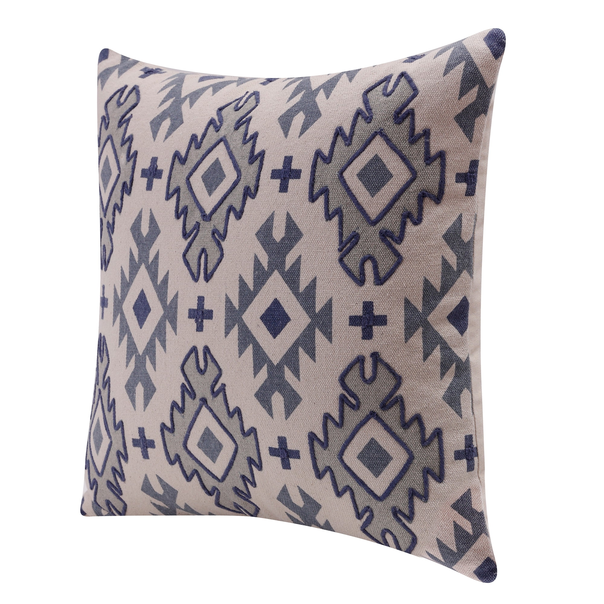 Harlow Hill 20" x 20" Blue/Gray Geometric Cotton Adult Decorative Throw Pillow Cover