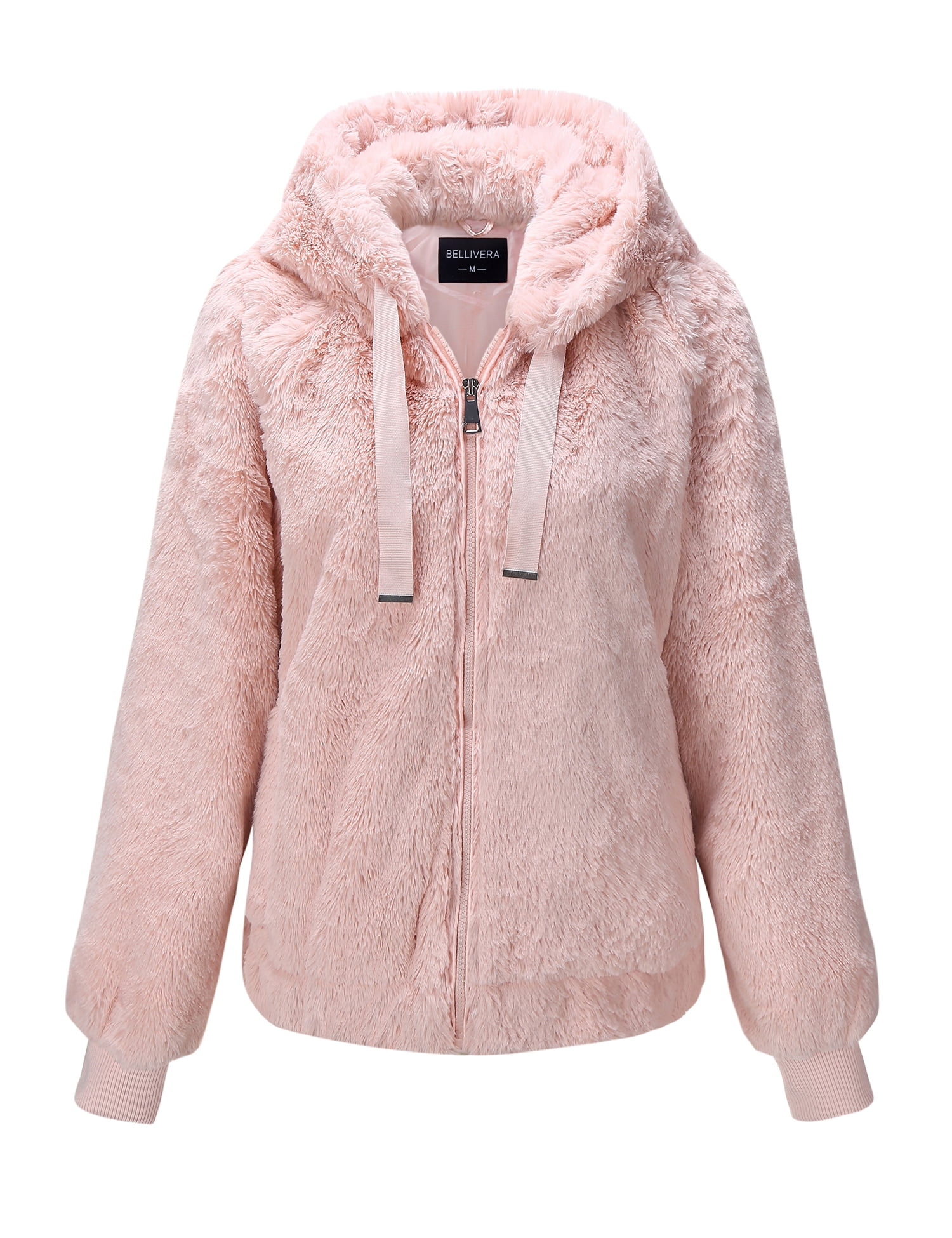 Womens Faux Shearling Coat Button Hooded Irregular Plush Coat Fuzzy Fleece Ruffled Jacket Winter Warm Pockets Coat 