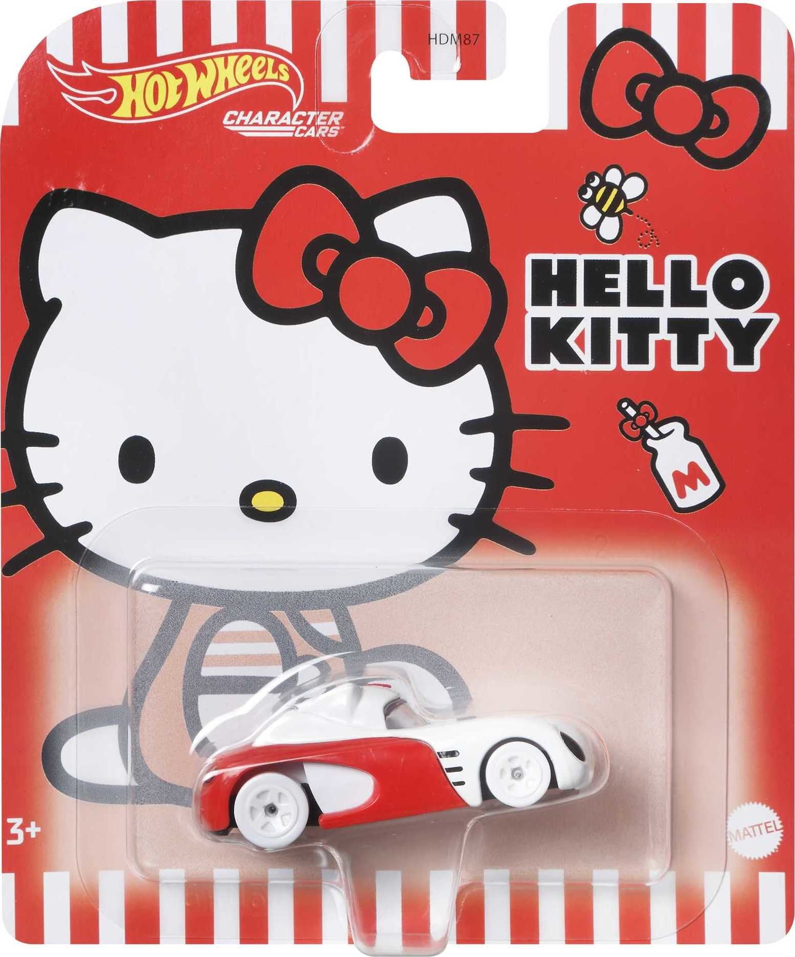 Hot Wheels Hello Kitty Character Car, 1:64 Scale Toy Collectible