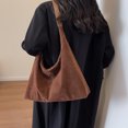 thumbnail image 4 of Women Suede Hobo Bag Large Capacity Underarm Bag Slouchy Bag Travel Bag Ladies Shoulder Bag (Brown), 4 of 10