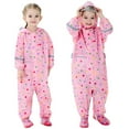 thumbnail image 2 of YIQAUMA Girls Boys Rainsuit Toddlers Kids Rain Suit Waterproof Coverall One Piece Rain Coat Pink, M, 2 of 6