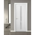thumbnail image 3 of Pantry Kitchen Lite Door 42 x 84 with Hardware | Quadro 4112 White Silk with Frosted Opaque Glass | Single Panel Frame Trims | Bathroom Bedroom Sturdy Doors, 3 of 6