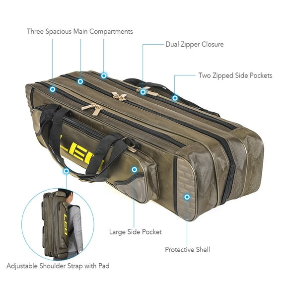 Tackle Bag,3 Layer Rod Layer Rod Pole Buzhi Hxber