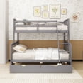 thumbnail image 4 of Twin-Over-Full Bunk Bed with Ladders and Two Storage Drawers(Gray), 4 of 15