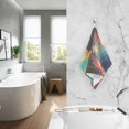 thumbnail image 2 of Yayeee 2 Pack Hand Towels for Bathroom 100% Cotton 16" x 28" Soft Absorbent Kitchen Towel, Colorful Road, 2 of 7