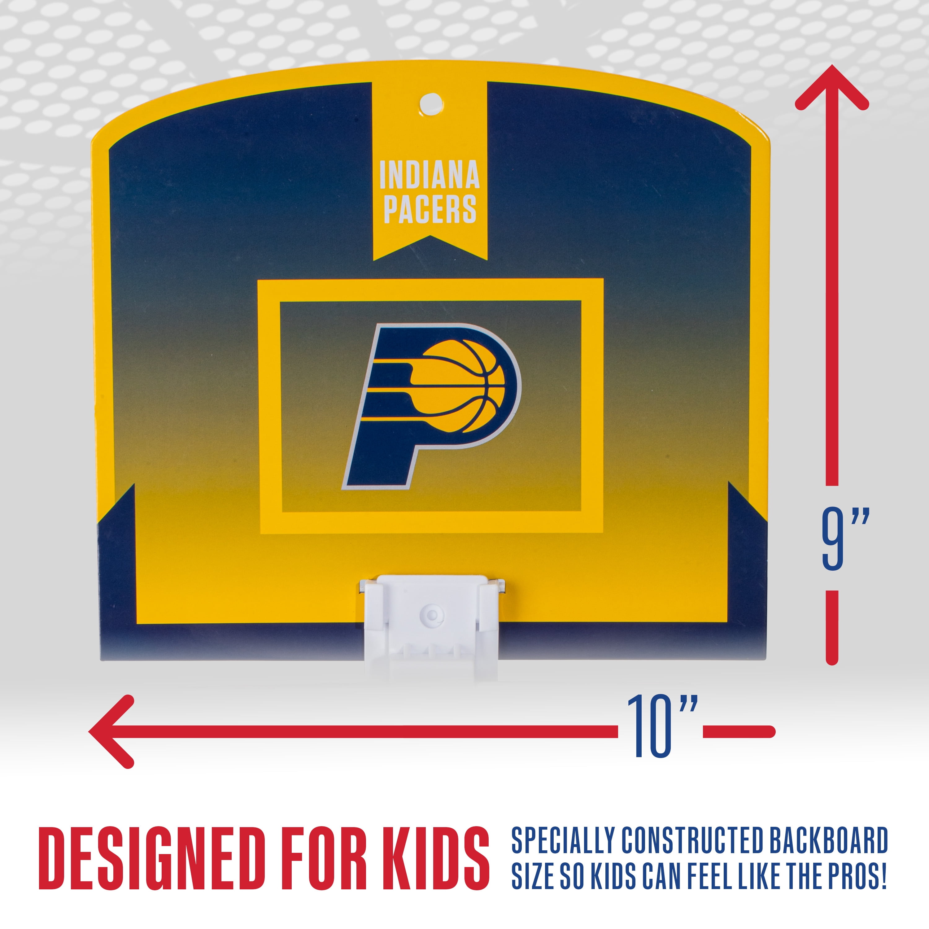 Franklin Sports NBA Indiana Pacers Mini Over the Door Basketball Hoop - Kids Indoor Mini Basketball Hoop with Basketball - NBA Fan Shop Mini Hoop for Bedroom + Office - Over the Door Mini Hoop Set