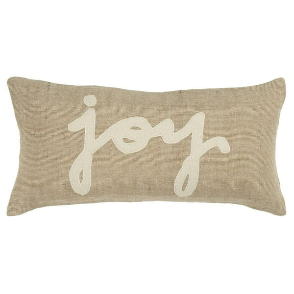 Rizzy Home 11" x 21" Down Filled Pillow with Jute/Cotton Cover-Dark Natural