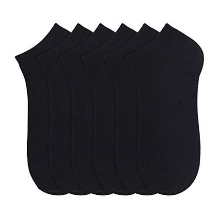 

6 Pairs - Women s Socks - Ankle Cut Low Cut No Show Footie Casual Girls (Black Size 9-11)