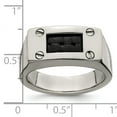thumbnail image 7 of Edward Mirell Titanium Black Leather Insert Polished Ring, 7 of 7