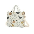 thumbnail image 7 of FORMRS Womens Corduroy Tote Bag Crossbody Shoulder Handbag with Pocket, Halloween Happy Ghosts, 7 of 7