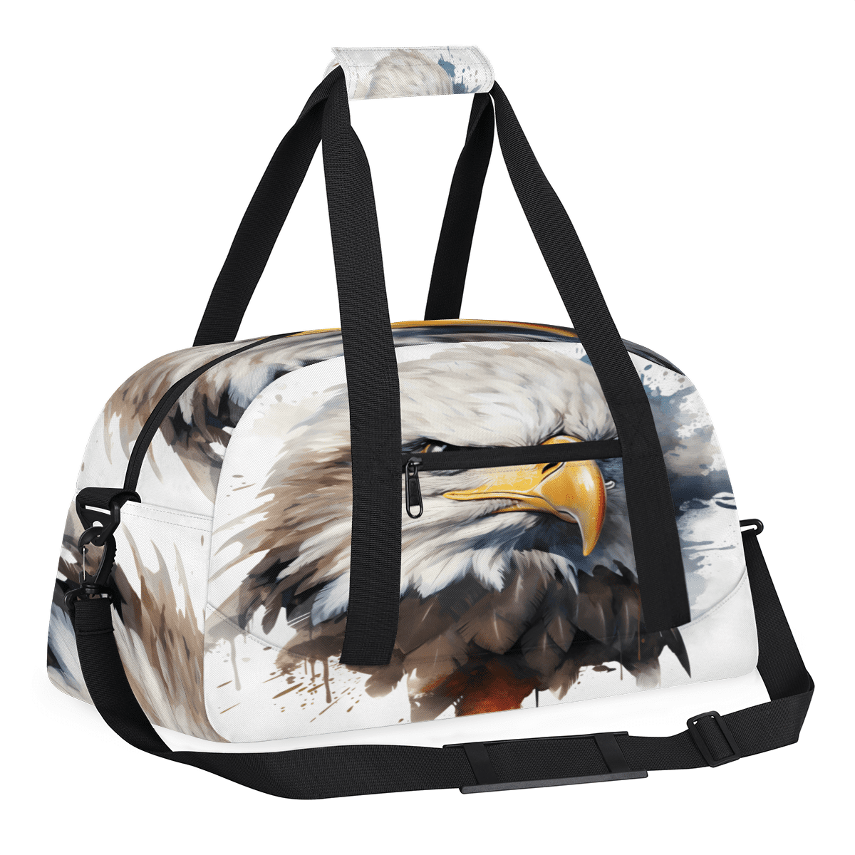 Herdesigns America Eagles Sports Duffle Bag for Women & Men, 4th of July Birds Gym Bag Dance Bag Overnight Bag Carry On Weekender Travel Bag