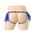 thumbnail image 4 of Tao Tao Men's Low Rise Briefs Shiny Metal Chain Tassel Thongs Feather Trim G-String Underpants Blue M, 4 of 4