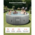 thumbnail image 2 of VEVOR Inflatable Hot Tub, 2 to 4 Person Capacity, 70.9 x 26 in Round Portable Outdoor Spa, with 110 Soothing Jets, Filter, Cover and Mat, Multi-function Control Panel, PVC Outdoor Hot Tub, Grey, 2 of 9