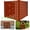 Red Brown, variant on 3-Panel Outdoor Wood Privacy Screens, 36'' H X 36" W Air Conditioner Fence, No Dig Privacy Fence with Metal Stakes, Outside Trash Can Pool Equipment Enclosure Panels for Patio