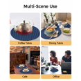 thumbnail image 2 of 15 Inch Round Placemats Set of 4, Dark Blue Non Slip Heat Insulation PP Table Mats, Retro Farmhouse Plants Wall Lines Texture Washable Place Mats for Kitchen Dining Party Table Decor, 2 of 7
