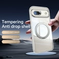 thumbnail image 5 of for Google Pixel 8A Case with Lens Protector, [Foldable Stand & Rotatable Ring Holder], Glossy Shockproof Bumper Dustproof Clear Women Men Case for Google Pixel 8A, White, 5 of 10