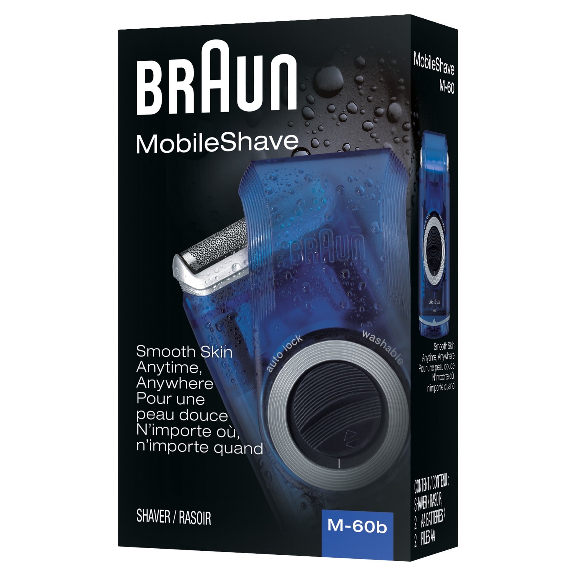Braun M60b Mens Washable Mobile Shaver Wide Floating Foil Walmart Com Walmart Com