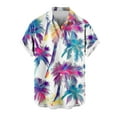 thumbnail image 2 of Fznquz Hawaiian Mens Big and Tall Shirts Casual Tees Cuban Collr Tropical Button Down Vacation Summer Beach Blue Men Clothing, 2 of 4