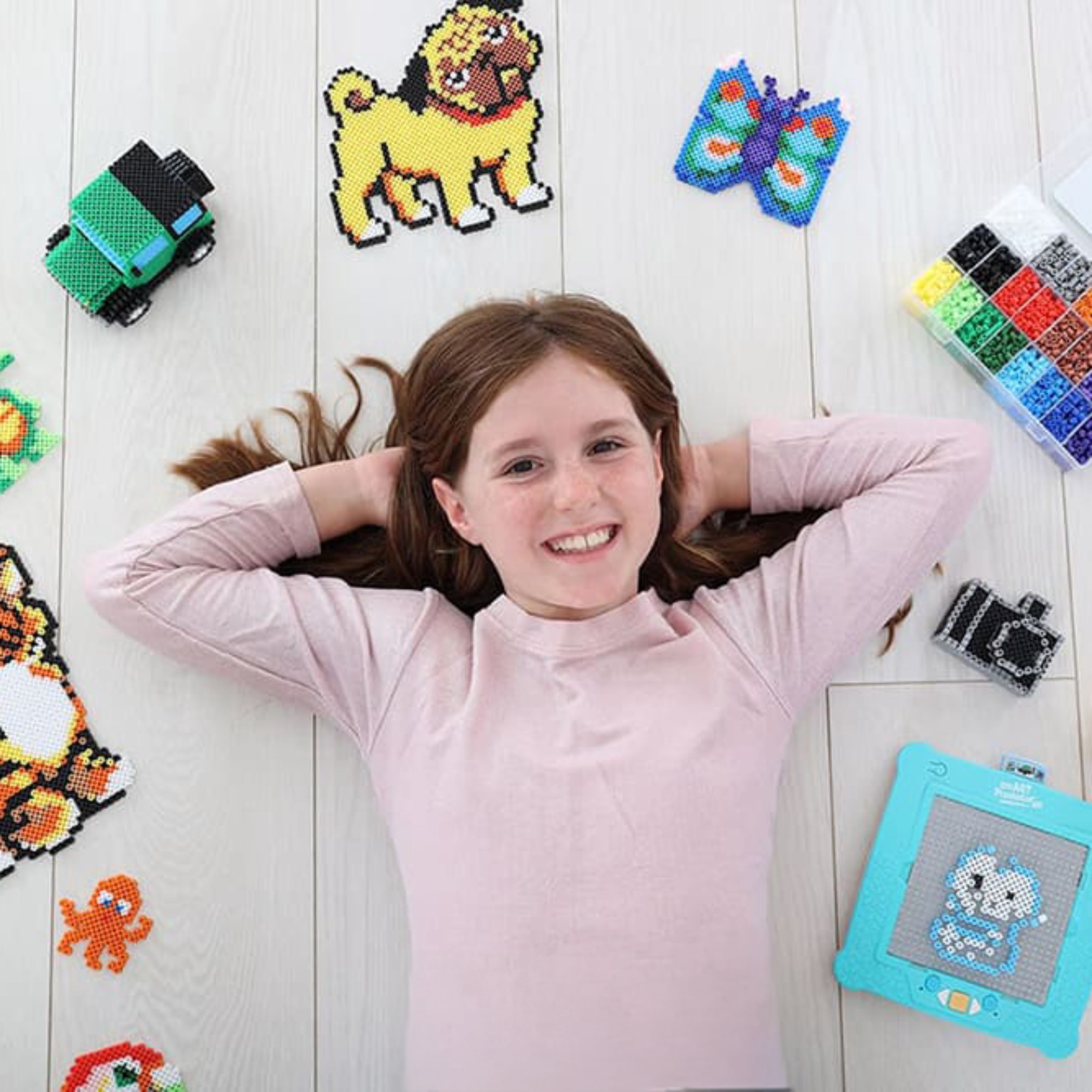 Flycatcher Smart Pixelator 2.0 – LED Pattern Guide for Fuse Bead Crafts, 2D & 3D Designs, Free App-Connected STEAM Toy, Ages 7+