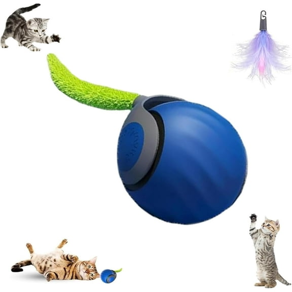 2 Packs Speedy 2.0 Tail,2025 New Speedy 2.0 Tail Cat Toy,Interactive Cat Toys for Indoor Cat, Turbo Tail 3.0 Smart Interactive Cat Toy Ball
