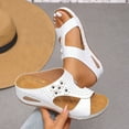 thumbnail image 3 of Sandals for Women Orthopedic, Sandals with Arch Support Summer Slip on Ladies Wedge Slingback Walking Slip on Shoes Casual Beach Slingback Comfy Washable Slide Sport Shoes White 8.5, 3 of 7