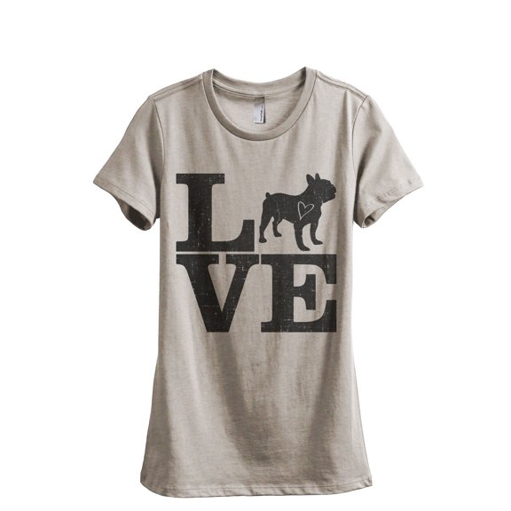Love Frenchie Women's Fashion Relaxed T-Shirt Tee Heather Tan 2X-Large