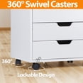 thumbnail image 5 of HomGarden 5-Drawer Chest Organizer Modern MDF Storage Dresser Cabinet Lockable Casters, White, 5 of 9
