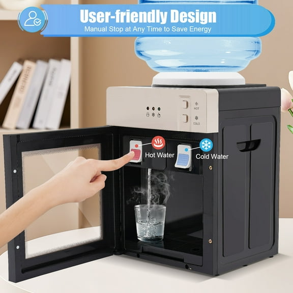 Top Loading Countertop Water Dispenser Hot Cold Water Cooler Drinking Machine