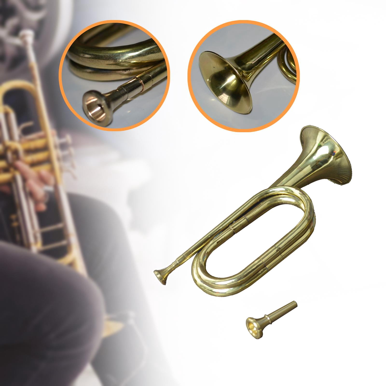 JWQFBC Trumpet Bugle Brass Instrument Gold Gilded Copper Vintage Musical Instrument for