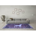 thumbnail image 3 of Ahgly Company Indoor Round Animal Blue Traditional Area Rugs, 6' Round, 3 of 4