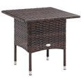 thumbnail image 1 of Outsunny Rattan End Table W/ Full Woven Top Outdoor Coffee Table, Brown, 1 of 9