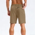 thumbnail image 5 of lcziwo Mens Shorts Casual Big and Tall Relaxed Fit Summer Elastic Waist Hiking Shorts Beach Travel Golf Dress Shorts with Zip Pockets Khaki XL, 5 of 10