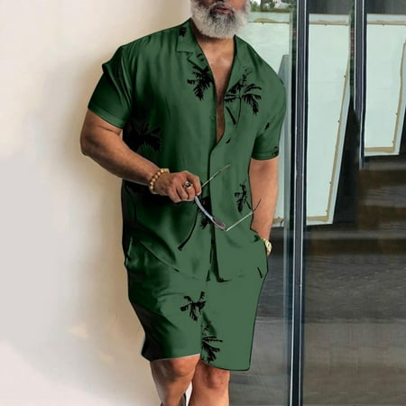 

FZM Men s Summer Large Size Fitness Outdoor Two-Piece Suit AndHome Clothes Pajamas