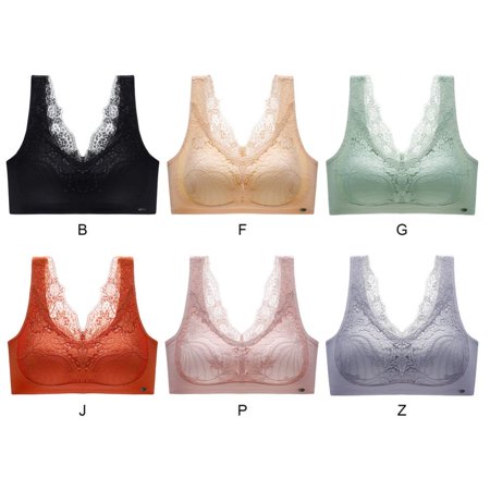 

Xmarks Lace Bralettes for Women with Support Push up - Traceless U-back No Steel Ring Breathable Comfortable Soft Bra Plus Size M-4XL(6-Packs)