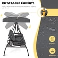 thumbnail image 4 of Homrest 3 Seat Outdoor Porch Swing with Adjustable Canopy, Cushions, and Pillow, 4 of 9