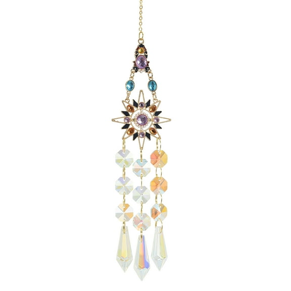 Hanging Sun Catcher, Crystal Prism,Rhinestones Suncatcher Pendant,Colorful 1 Pcs