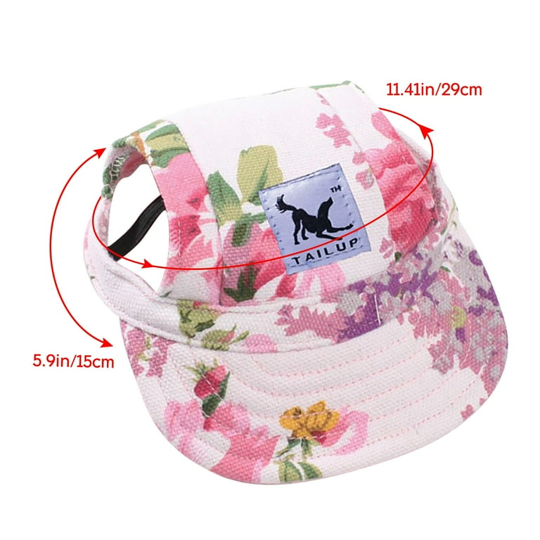BASVII Casquette De Baseball Pour Chiens - Ajustable Chapeau Pour Chiens Avec Trous Pour Oreilles - Chapeau De Soleil Pour Chiens, Convient Aux Chiens De Petite, Moyenne Et Grande Taille (L, Rose