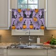 thumbnail image 2 of Yayeee Kitchen Curtains Tier Pair Light Filtering 27"x36" Rod Pocket Short Cafe Window Panel, Halloween Pumpkin, 2 of 7