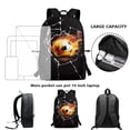 thumbnail image 4 of Uorisanigo School Backpack Kids 4-Packs Fire Soccer Backpacks Set with Insulated Lunch Box Bag Pencil Case Water Bottle Holder for Preschool Elementary Primary Girls Boys Teens, 4 of 7