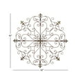 thumbnail image 3 of DecMode Brown Metal Scrolled Medallion Fleur De Lis Wall Decor, 3 of 7