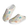 thumbnail image 2 of Daiia Flower Color Rabbit Print Women’s Fuzzy Slippers Memory Foam Lightweight House Shoes Cozy Loafer Flannel House Shoes-40/41, 2 of 7