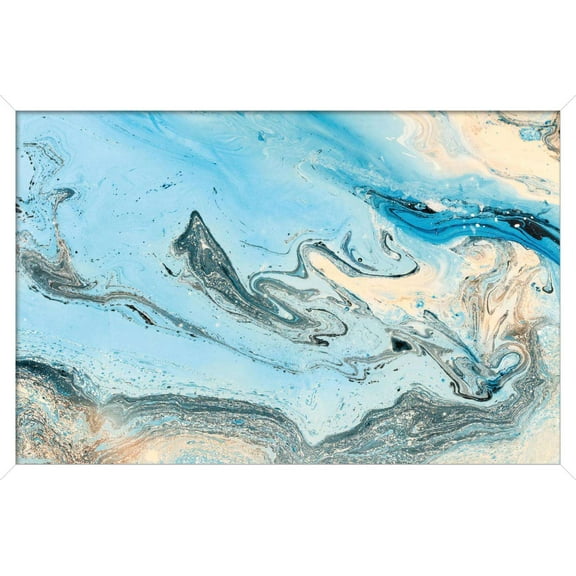 Frosted Art Trend - Marble Wall Poster, 14.725" x 22.375", Framed