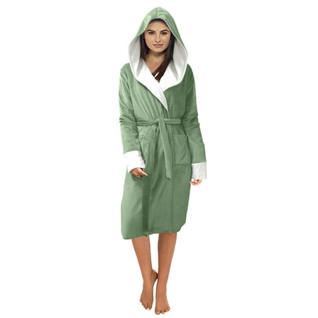 

Labakihah coats for women Women Winter Plush Lengthened Shawl Bathrobe Home Clothes Long Sleeved Robe Coat Mint M