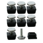 Uxcell Leveling Feet 25 x 25mm Square Tube Inserts Kit Adjustable Leveler for Table Desk Leg 8 Pack
