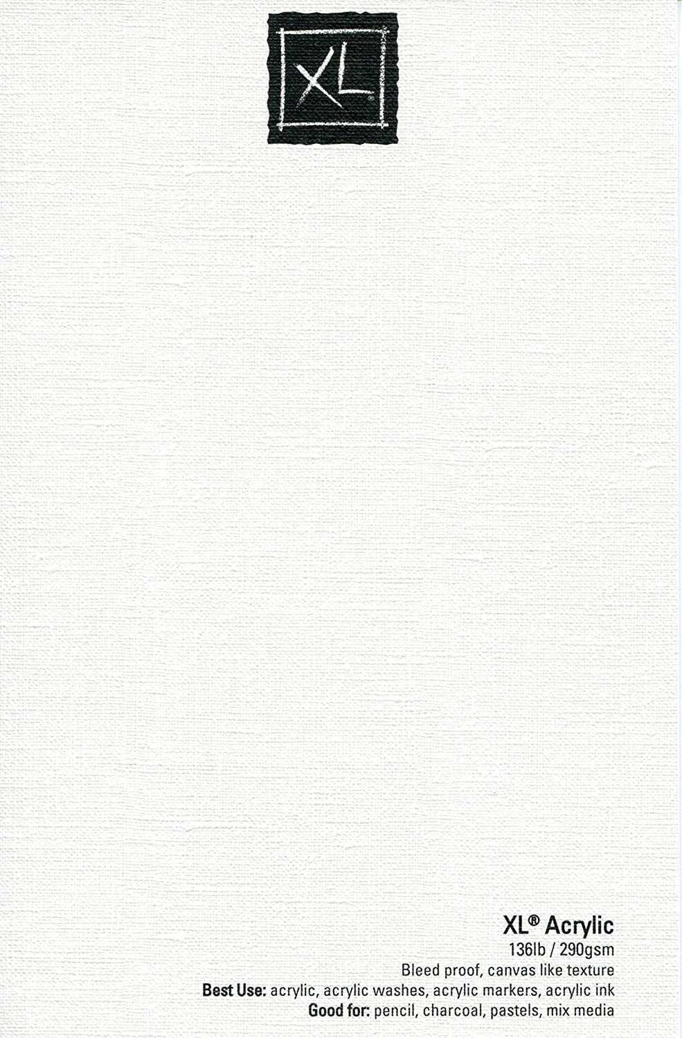 Canson XL Series Oil & Acrylic Paper Pad, Foldover Binding, (136lb/290g), 24 Sheet, 11" x 14"