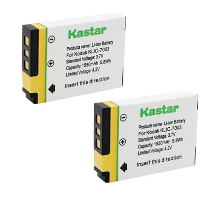 Kastar K7003 Battery 2-Pack Replacement for Kodak KLIC-7003 Battery GE GB-40 GB40 Battery GE A830 E1030 E1035 E1040 E1050 E1050TW E1055 E1235 E1240 E1250TW E850 E850SL H855 Camera