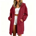 thumbnail image 2 of Zip Up Hoodie for Women Oversized Long Sleeve Sweatshirt Casual Fall Winter 2026 Track Jacket with Pocket, 2 of 5