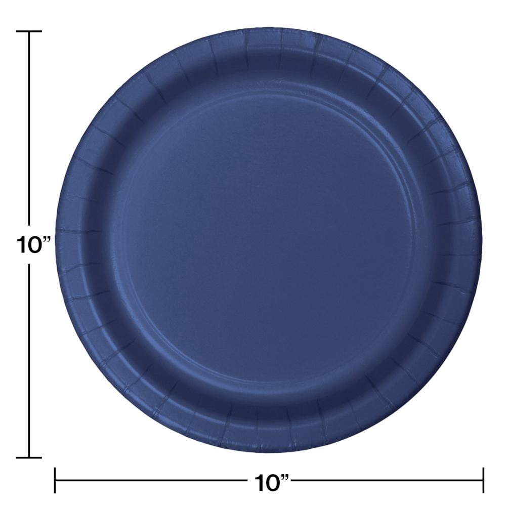 240/Case Bulk Navy Sturdy Style Paper Banquet Plates 10.25 inch