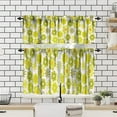 thumbnail image 4 of 70S Cute Floral Valance Curtain Retro Groovy Yellow and Lime Green Flowers Style Rod Pocket Valance Window Treatments Short Curtains for Kitchen Living Room Decor 54x18 Inch + 27x36 Inch X 2, 4 of 5